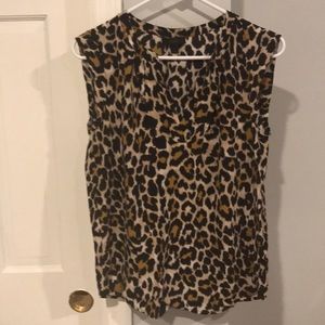 J. Crew leopard silk top